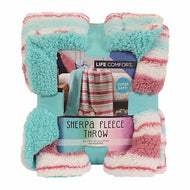 Life Comfort Kids Ultimate Sherpa Fleece Throw, Pink / Light Blue