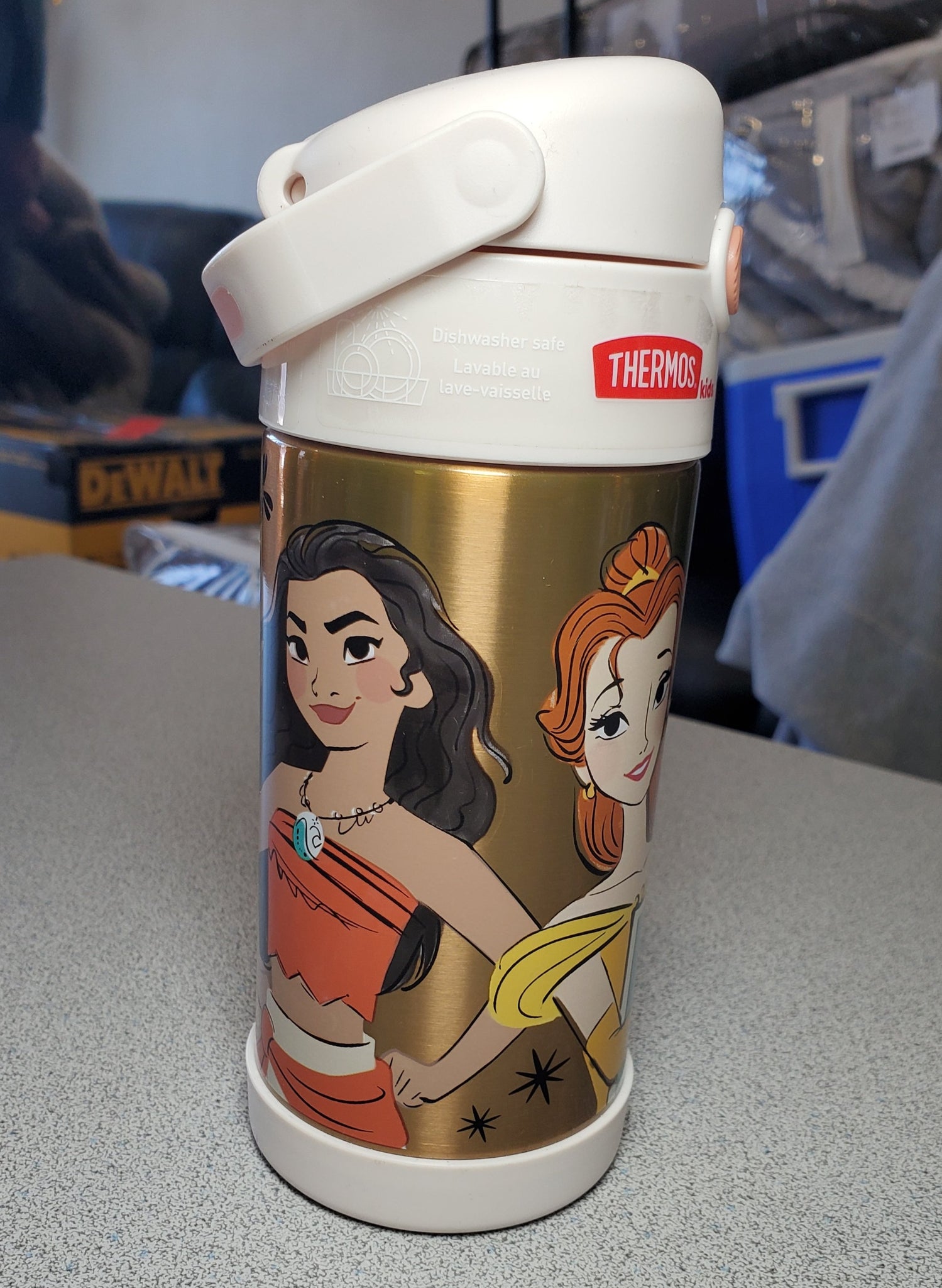 Thermos Vacuum Insulated Stainless Steel 12 Ounce Funtainer with Straw -  Disney Princess 