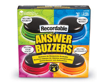 Learning Resources Recordable Answer Buzzers, Personalized Sound Buzzers, Talking Button, Set of 4, Ages 3+