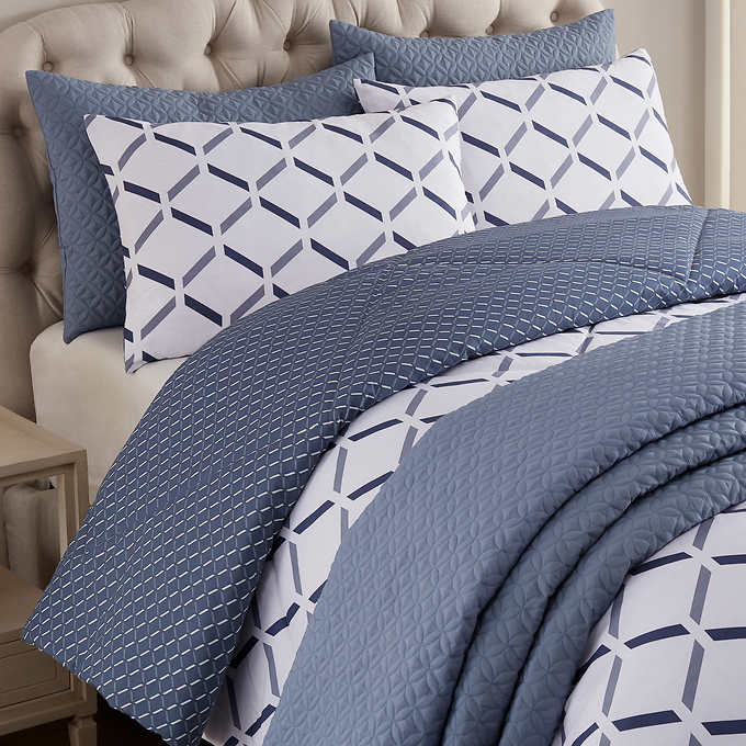 6 piece Style decor reversible comforter and coverlet set shops queen